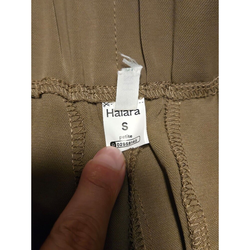 Halara Flex High Waisted Pocket Solid Work Tapered Pants Brown Small Petite - Picture 3 of 6